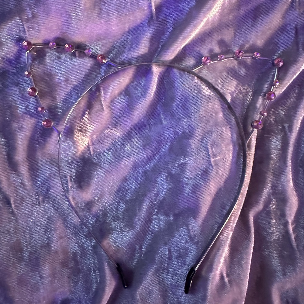 Light pink rhinestone cat ears